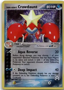 Team Aqua's Crawdaunt 34731 Holo R Team Magma vs Team Aqua Pokemon 2004 EN LP - Image 1