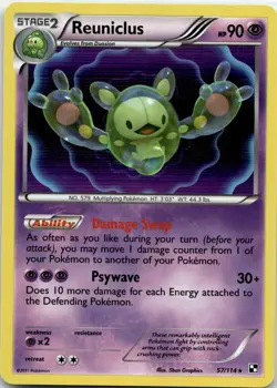 Reuniclus 57/114 Holo R Black & White Pokemon 2011 EN NM - Image 1