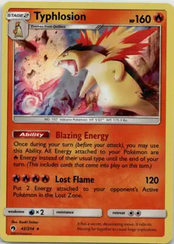 Typhlosion 42/214 Holo R Lost Thunder Pokemon 2018 EN NM - Image 1