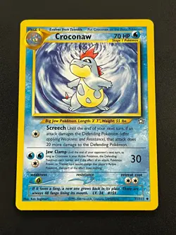 Croconaw 31/111 - Neo Genesis Uncommon Vintage WOTC Pokemon TCG Card LP - Image 1