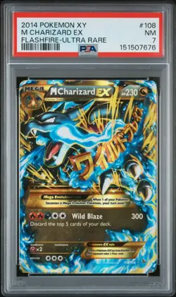 Pokemon M Charizard EX 108/106 XY Flashfire 2014 Secret Ultra Rare PSA 7 - Image 1