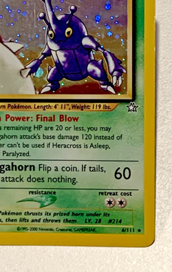 Pokemon Heracross Holo Neo Genesis 6/111 Mint WOTC TCG Rare - Image 3