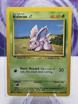 Pokemon TCG Nidoran Base Set 55/102 Regular Unlimited Common LP - Image 1