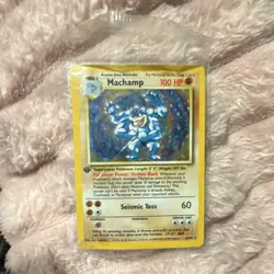 Pokemon Machamp 8/102 Base Set 1st Edition Holo Rare 1999 100 HP English Unopen - Image 2