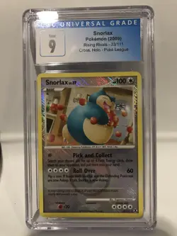 CGC 9 MINT POKEMON Snorlax HOLO Platinum Rising Rivals 33/111 CROSSHATCH League - Image 1