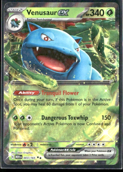 Venusaur ex 003/165 Scarlet & Violet 151 Double Rare Pokemon TCG - Image 1