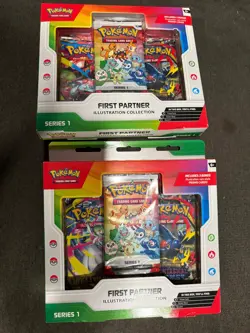 Pokemon First Partner Illustration Collection Series 1 Box New Lot of 2 IN HAND! - Image 1