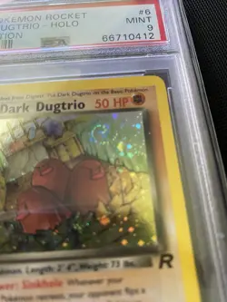 PSA 9 - Pokemon Team Rocket 1st Edition - Dark Dugtrio Holo Rare #6 SWIRL - Image 3