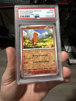 2024 POKEMON MEW EN-151 004 CHARMANDER 151 5-PACK MINI TIN PSA GEM MT 10 - Image 1