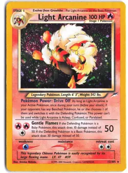 Light Arcanine 12/105 Holo Rare Neo Destiny Pokemon MARKED - Image 1