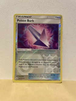 Poison Barb 124/149 Reverse Holo Uncommon Sun & Moon Pokemon Near Mint - Image 1