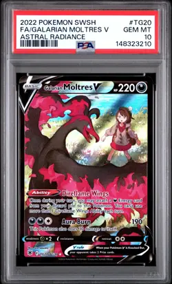 PSA 10 GALARIAN MOLTRES V TG20/TG30 FULL ART ASTRAL RADIANCE POKEMON 🌑 - Image 1