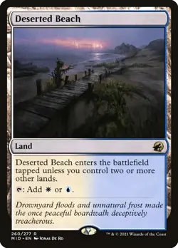 MTG Magic the Gathering Deserted Beach Innistrad Midnight Hunt commander land - Image 1