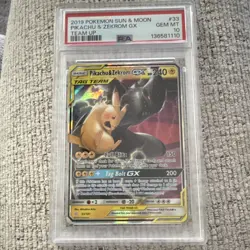 Pokemon Pikachu & Zekrom GX 33/181 Team Up PSA 10 Ultra Rare Holo 240HP - Image 1
