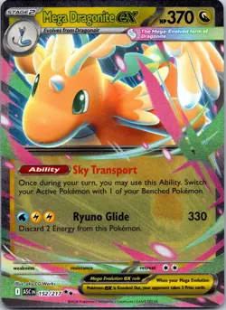 Mega Dragonite ex Double Rare 152/217 Pokemon Ascended Heroes English NM - Image 1