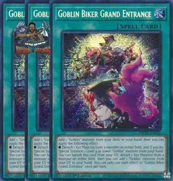 Yugioh! 3x Goblin Biker Grand Entrance MP25-EN056 Prismatic Secret Rare 1st Ed - Image 1