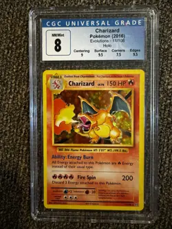 Charizard Holo 2016 Pokemon XY Evolutions #11/108 CGC 8 W/ Subgrades - Image 1