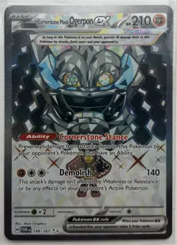 Pokemon Cornerstone Mask Ogerpon EX Twilight Masquerade Card 199/167 NM - Image 1