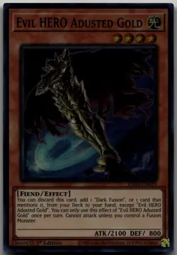 Evil HERO Adusted Gold (UR) Ultra Rare Quarter Century Stampede RA04-EN029 LP - Image 1