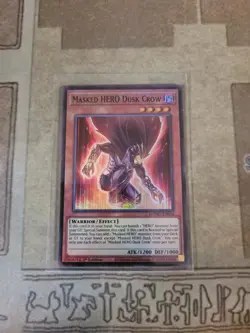 YUGIOH MASKED HERO DUSK CROW MZMU-EN014 SUPER 1ST ED NM - Image 1