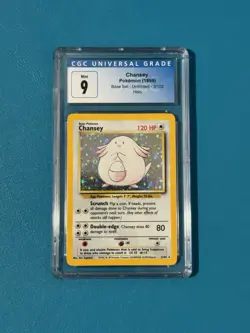 CGC 9 Chansey 3/102 Holo Base Set Pokemon Card - Image 1
