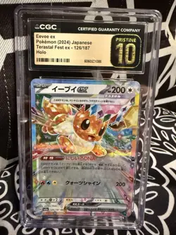 💎 2024 CGC 10 PRISTINE Eevee Ex 126/187 HOLO Terastal Festival Pokemon Card 💎 - Image 1