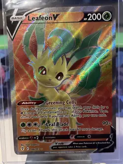Pokemon TCG Leafeon V Evolving Skies 166/203 Holo Ultra Rare Near Mint - Image 1