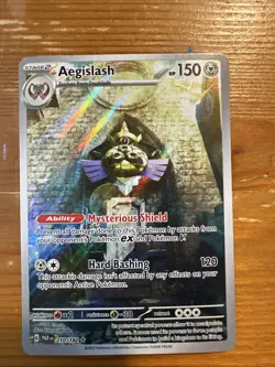 Pokemon Aegislash Illustration Rare Full Art Holo 210/182 Paradox Rift 2023 NM - Image 1