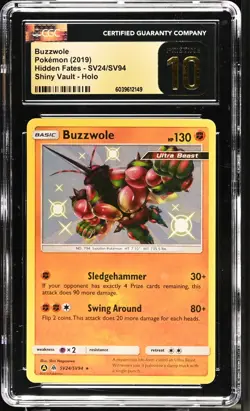 2019 Pokemon SM Hidden Fates Buzzwole #SV24/SV94 CGC 10 PRISTINE - Image 1