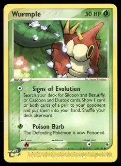 Wurmple #78/109 Ruby and Sapphire Pokemon (1N) - Image 1