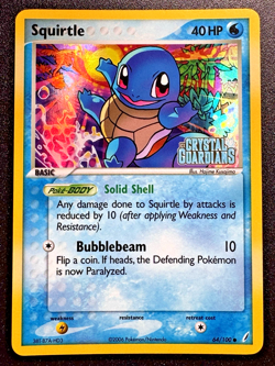 Squirtle 64/100 EX Crystal Guardians Pokemon Card Reverse Holo Rare Near Mint - Image 1