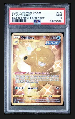 2021 Pokemon Battle Styles Full Art OCTILLERY Secret #178 PSA 9 - Image 1