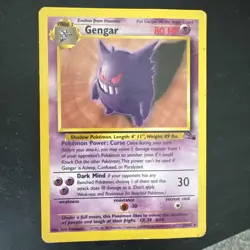 Gengar 20/62 1st Edition Fossil Pokemon TCG MP CONDITION Rare - Image 2