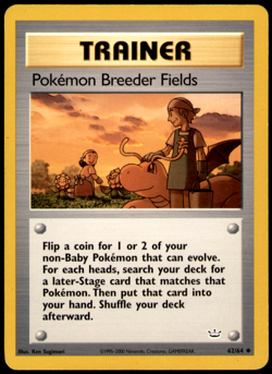 Pokemon Breeder Fields Neo Revelation 62/64 Unlimited MP Ken Sugimori - Image 1