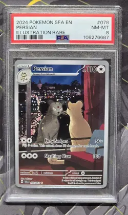 PSA 8 Persian 078/064 Illustration Rare - Shrouded Fable - Pokemon - SHIPS FAST - Image 1