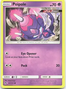 Poipole Common Lost Thunder 107/214 LP Pokemon - Image 1