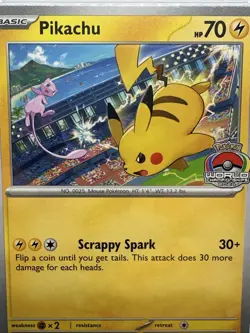 2024 POKEMON SVP EN-SV BLACK STAR PROMO #190 PIKACHU WORLD CHAMPIONSHIPS PSA 9 - Image 3