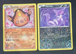 Legendary Treasures: Radiant Collection Pokemon Stunfisk RC12 and Purrloin RC13 - Image 1