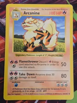 Shadowless Arcanine Base Set 23/102 Pokemon TCG - Image 1
