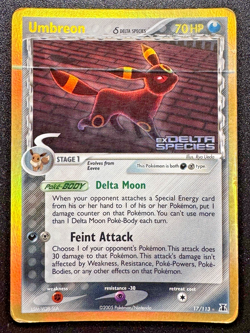 Umbreon 17/113 EX Delta Species Pokemon Card Reverse Holo Foil Rare HP - Image 1