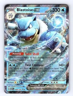 Blastoise ex 009/165 Scarlet & Violet 151 Ultra Rare NM Pokemon TCG - Image 1