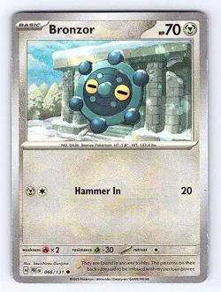 Bronzor Master Ball 066/131 Prismatic Evolutions Common NM Pokemon TCG - Image 1