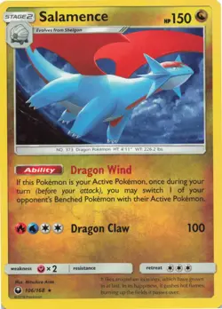SALAMENCE 106/168 HOLO RARE CELESTIAL STORM POKEMON HOLO NEAR MINT - Image 1