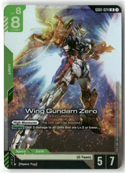 Wing Gundam Zero Gundam Card Game New Type Rising NM Foil GD01-024 LR - Image 1