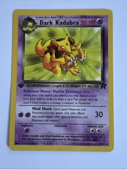 Pokemon TCG Dark Kadabra Card 39/82 Team Rocket 1st Edition New - Image 1