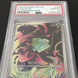 Bulbasaur 133/132 Mega Evolution Illustration Rare PSA 10 GEM MINT Pokemon Card - Image 3
