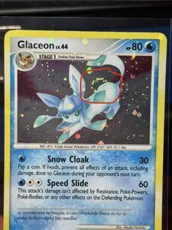 Glaceon Majestic Dawn Holo 5/100 ERROR-ENTIRE CARD HOLO BLEED W/ TWO SWIRLS - Image 2