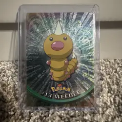 Topps Pokemon #13 Weedle HOLO/FOIL CARD - TV Animation Edition, 1999, LP - Image 1