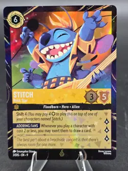 Stitch Rock Star 3 Disney Lorcana Epcot Park Promo Card Holo Foil #6 - Image 1