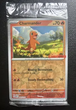 Pokemon Charmander 004/165 Stamped Promo Sealed - Reverse Holo - Image 1